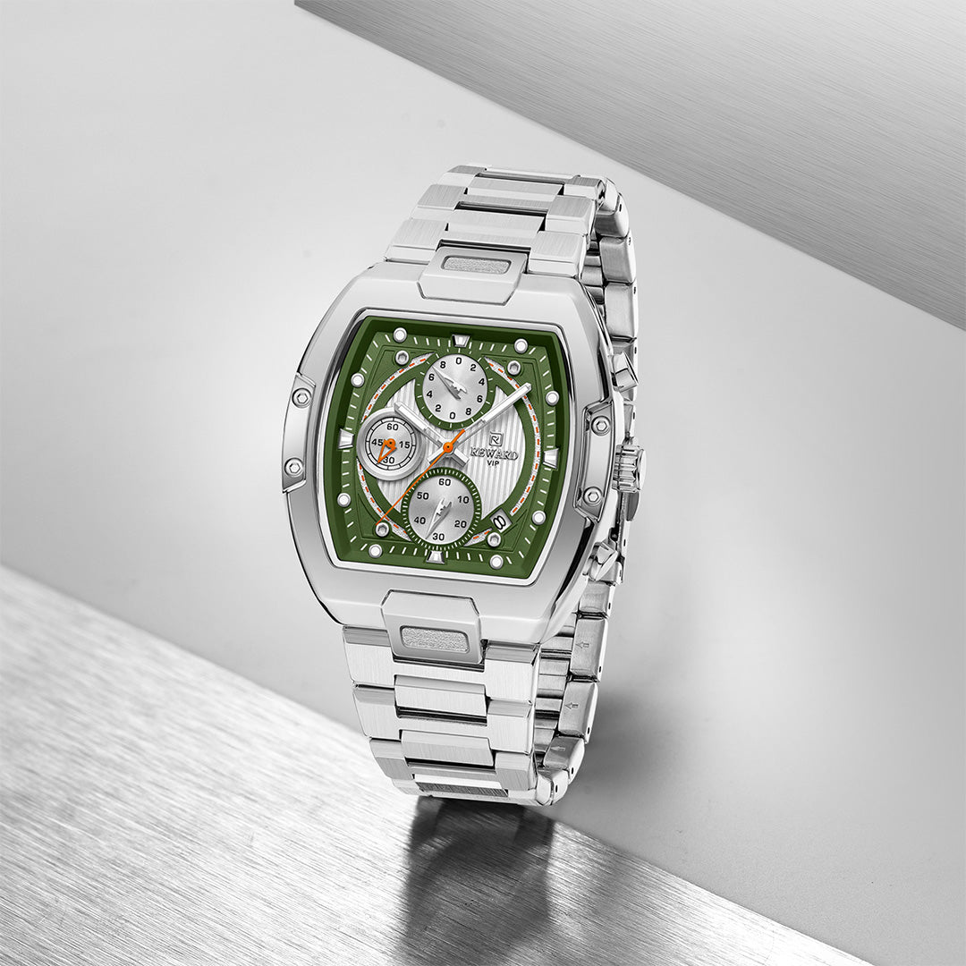 Reward-Montre Chronographe de Luxe pour Homme en Acier Inoxydable avec Affichage Lumineux