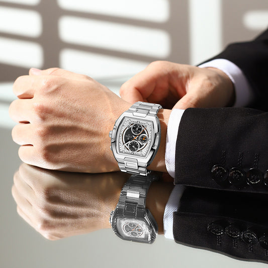 Reward-Montre Chronographe de Luxe pour Homme en Acier Inoxydable avec Affichage Lumineux