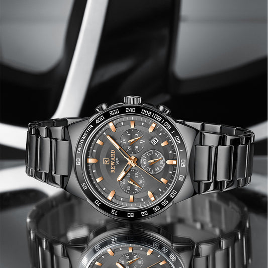 Reward-Montre Homme VIP Quartz Mode en Acier Inoxydable & Affichage Lumineux