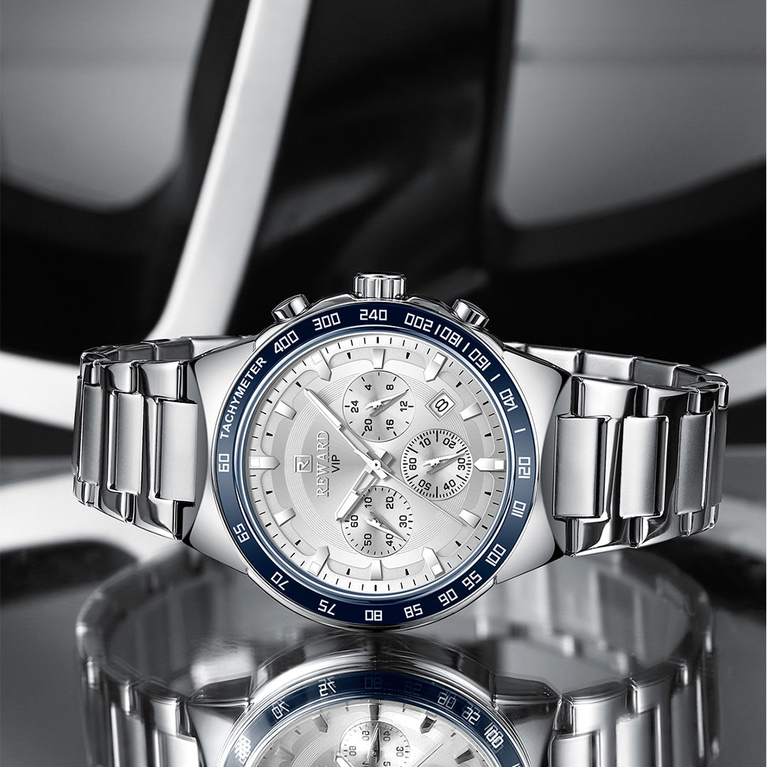 Reward-Montre Homme VIP Quartz Mode en Acier Inoxydable & Affichage Lumineux