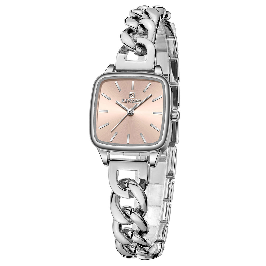 Reward-Montre Femme Carrée Vintage avec Bracelet Acier Inoxydable — Élégance & Fiabilité