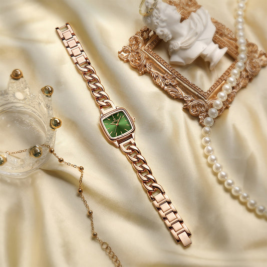 Reward-Montre Femme Carrée Vintage avec Bracelet Acier Inoxydable — Élégance & Fiabilité