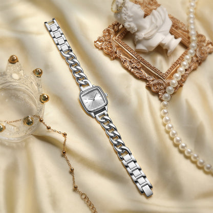 Reward-Montre Femme Carrée Vintage avec Bracelet Acier Inoxydable — Élégance & Fiabilité