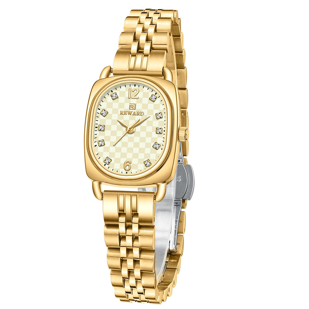 Reward-Montre Femme Bracelet Luxe Quartz & Acier Inoxydable