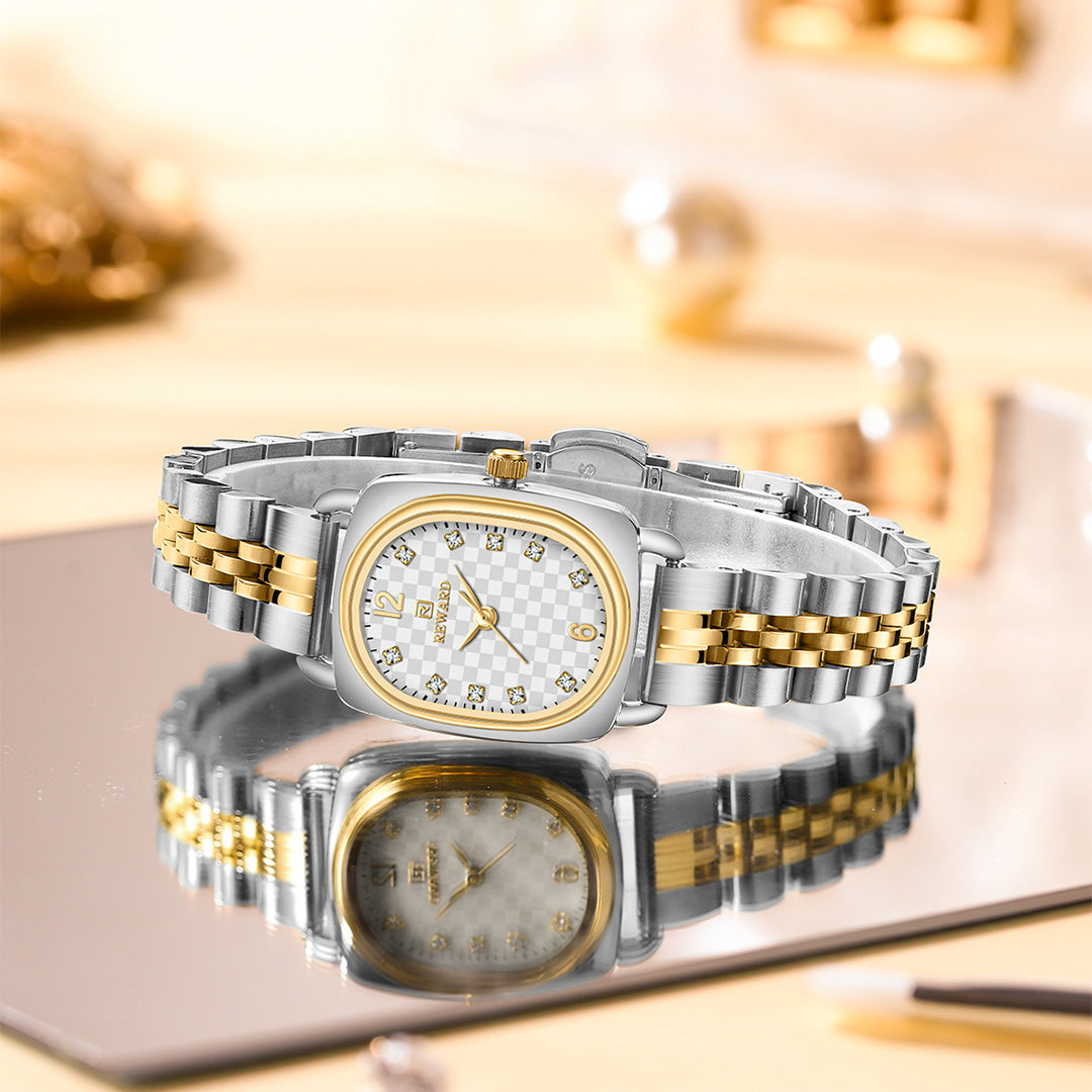Reward-Montre Femme Bracelet Luxe Quartz & Acier Inoxydable