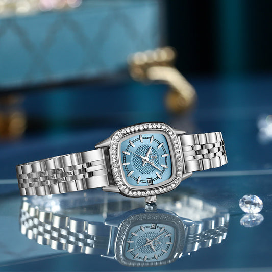 Reward-Montre Femme Élégante & Raffinée avec Diamants & Bracelet Acier Inoxydable