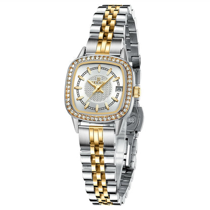 Reward-Montre Femme Élégante & Raffinée avec Diamants & Bracelet Acier Inoxydable
