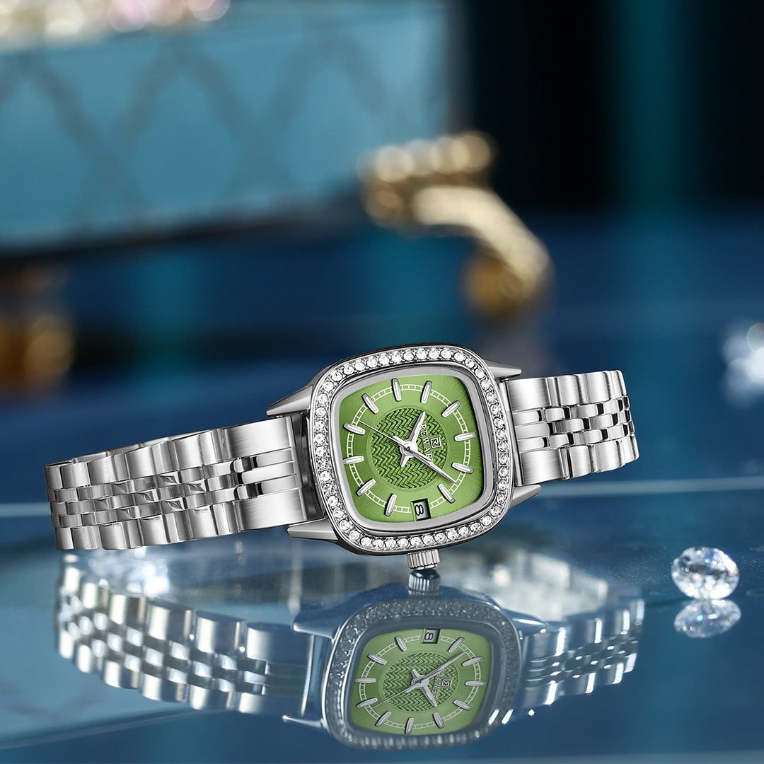 Reward-Montre Femme Élégante & Raffinée avec Diamants & Bracelet Acier Inoxydable