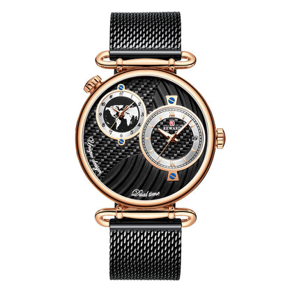 Reward-Montre Homme Luxe Quartz Double Cadran Fuseaux Horaires Multiples