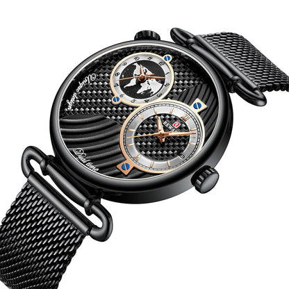 Reward-Montre Homme Luxe Quartz Double Cadran Fuseaux Horaires Multiples