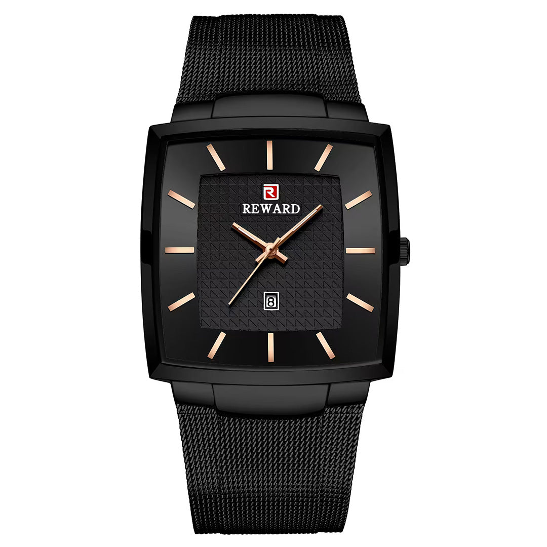 Reward-Montre Carrée en Acier Inoxydable. Style Raffiné pour Homme