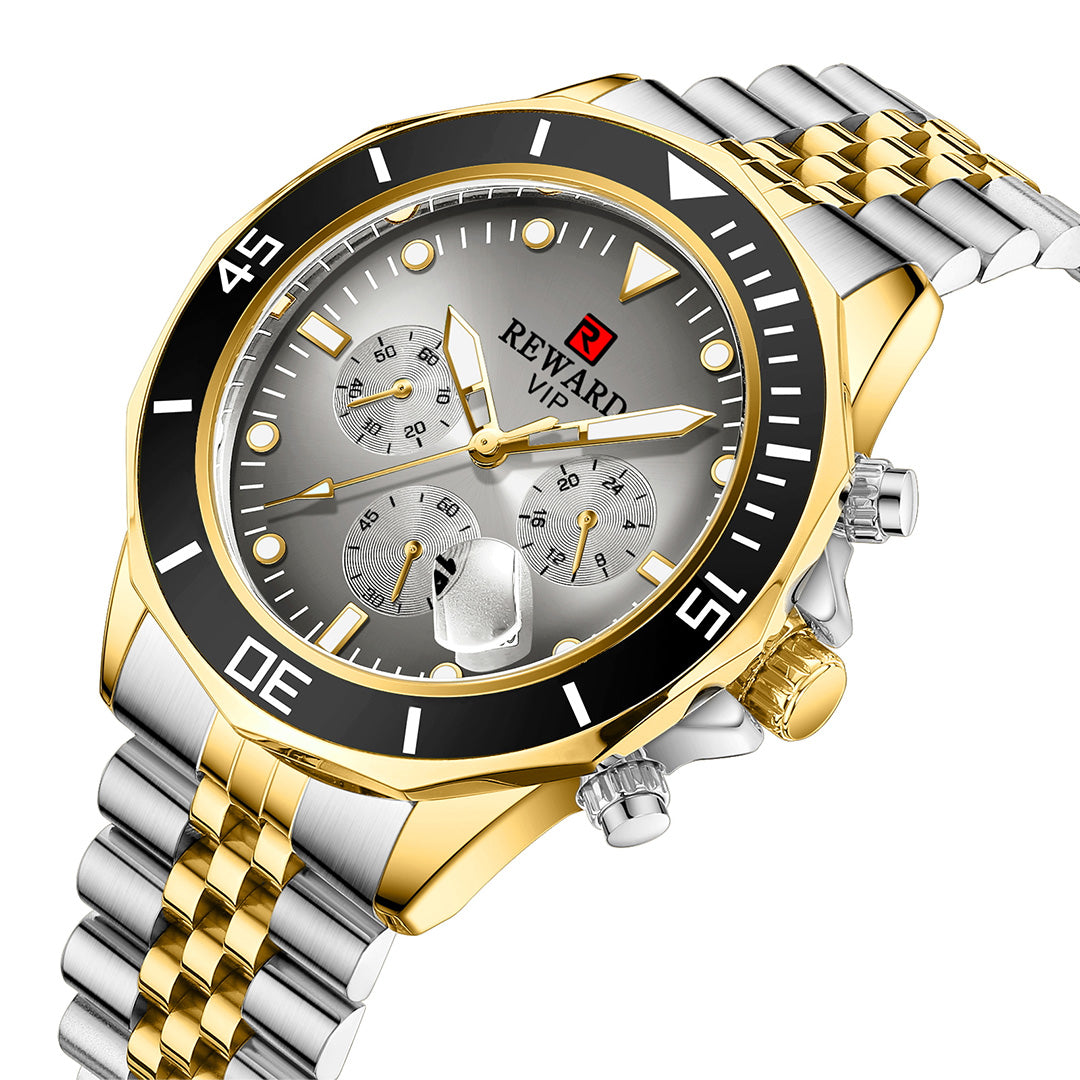 Reward-Montre Homme – Sport en Acier Inoxydable Étanche 3ATM avec Affichage Lumineux