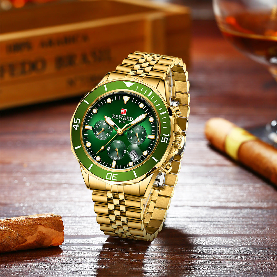 Reward-Montre Homme – Sport en Acier Inoxydable Étanche 3ATM avec Affichage Lumineux