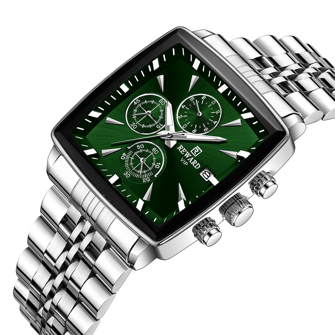 Reward- Montre Homme Carrée Chronographe Précis Élégance & Style Business
