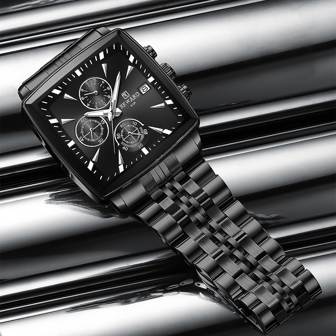 Reward- Montre Homme Carrée Chronographe Précis Élégance & Style Business