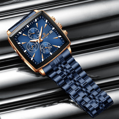 Reward- Montre Homme Carrée Chronographe Précis Élégance & Style Business