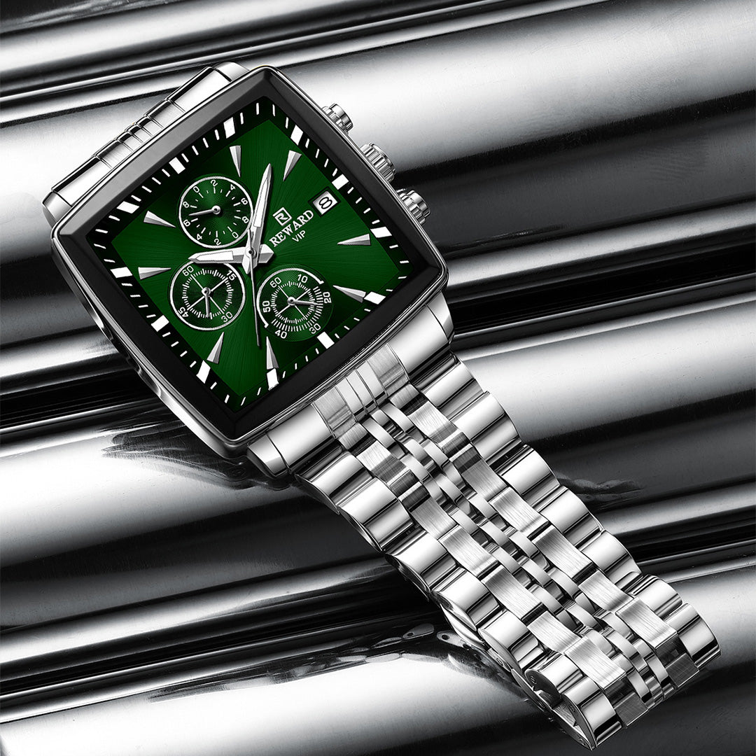 Reward- Montre Homme Carrée Chronographe Précis Élégance & Style Business