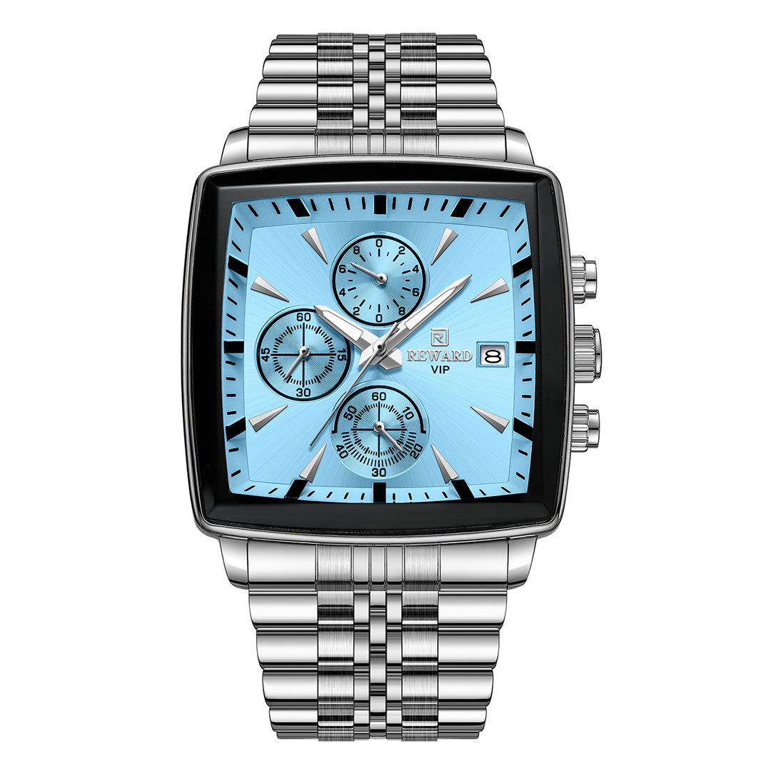 Reward- Montre Homme Carrée Chronographe Précis Élégance & Style Business