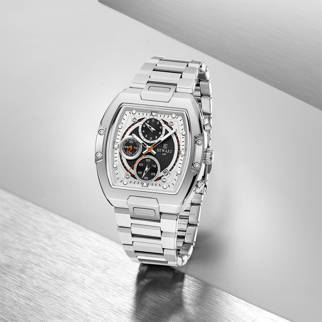 Reward-Montre Chronographe de Luxe pour Homme en Acier Inoxydable avec Affichage Lumineux