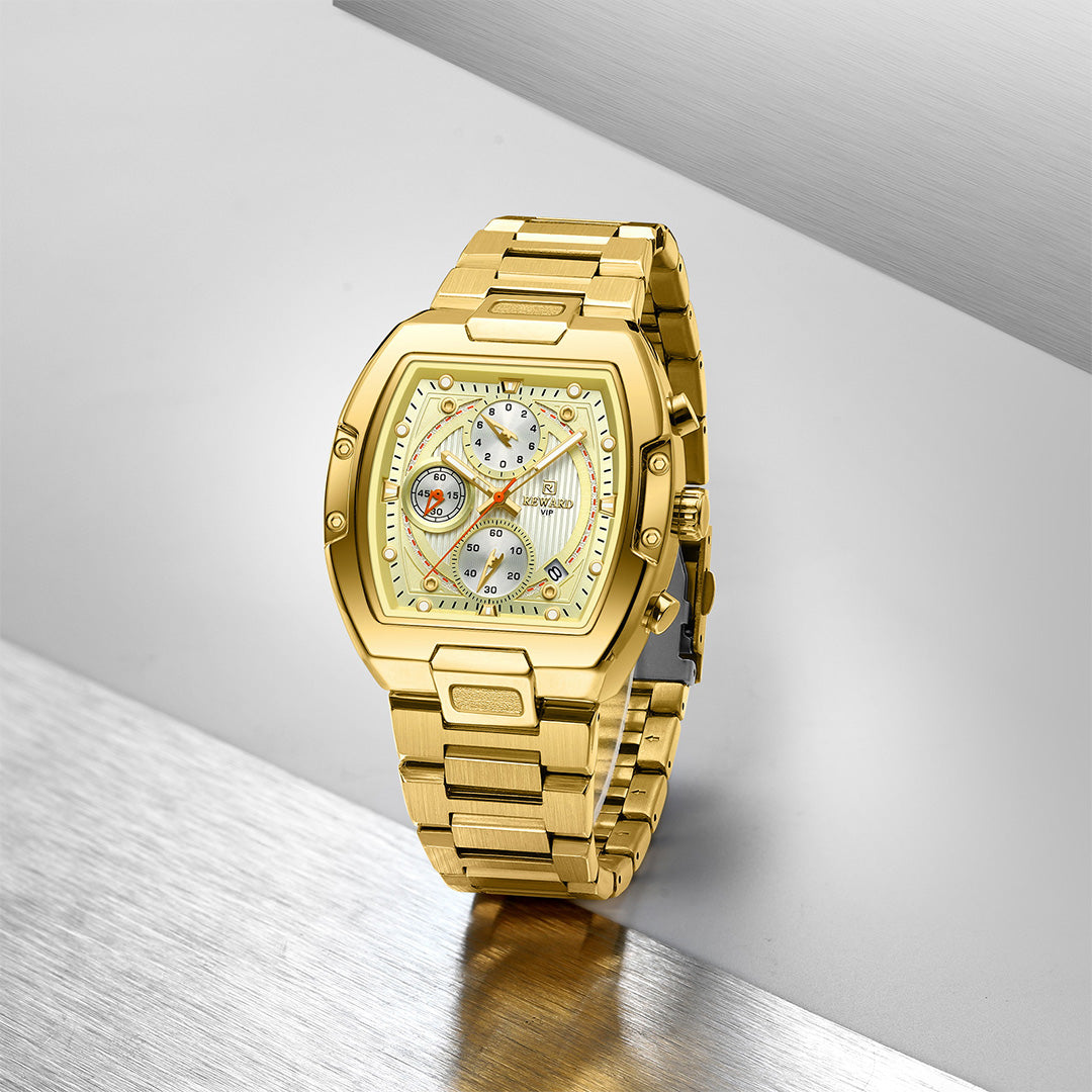 Reward-Montre Chronographe de Luxe pour Homme en Acier Inoxydable avec Affichage Lumineux