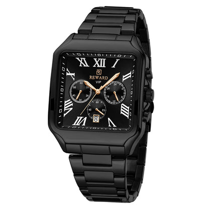 Reward- Montre Homme Chronographe Business Précision & Élégance avec Aiguilles Lumineuses