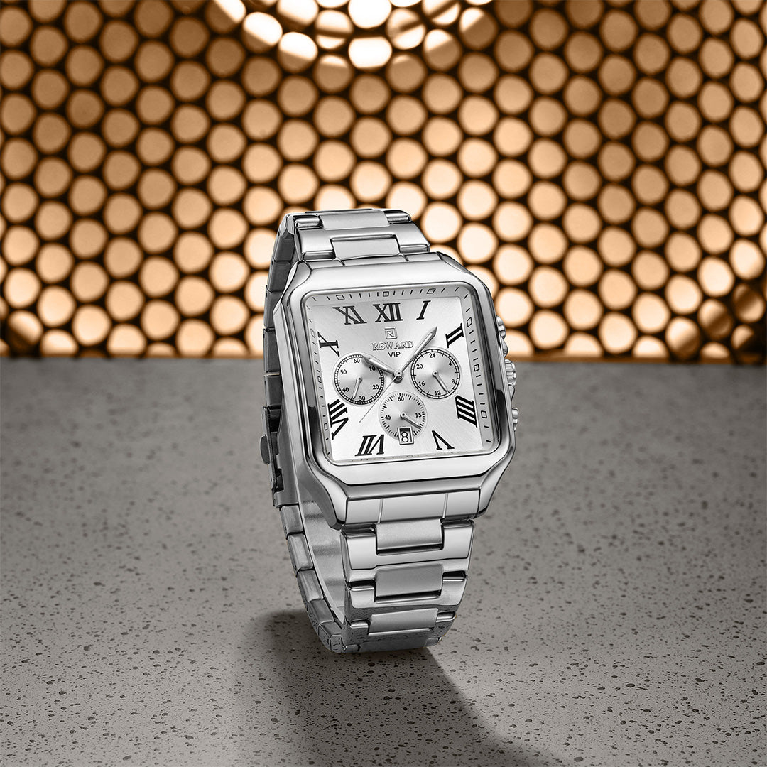 Reward- Montre Homme Chronographe Business Précision & Élégance avec Aiguilles Lumineuses