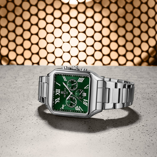 Reward- Montre Homme Chronographe Business Précision & Élégance avec Aiguilles Lumineuses