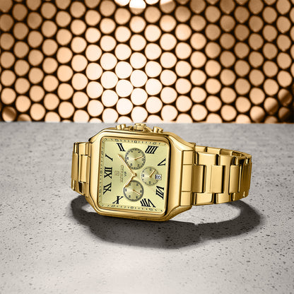 Reward- Montre Homme Chronographe Business Précision & Élégance avec Aiguilles Lumineuses