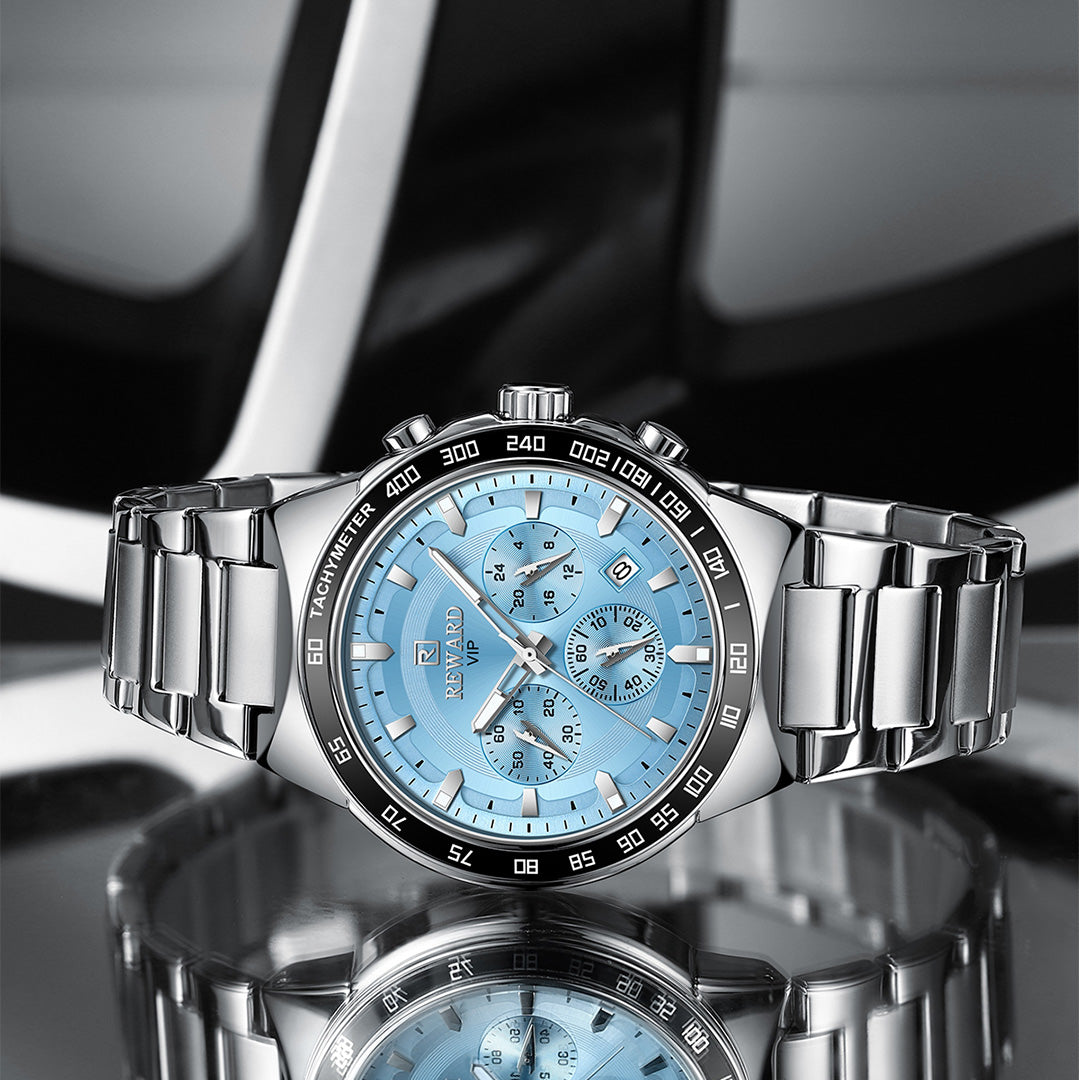 Reward-Montre Homme VIP Quartz Mode en Acier Inoxydable & Affichage Lumineux