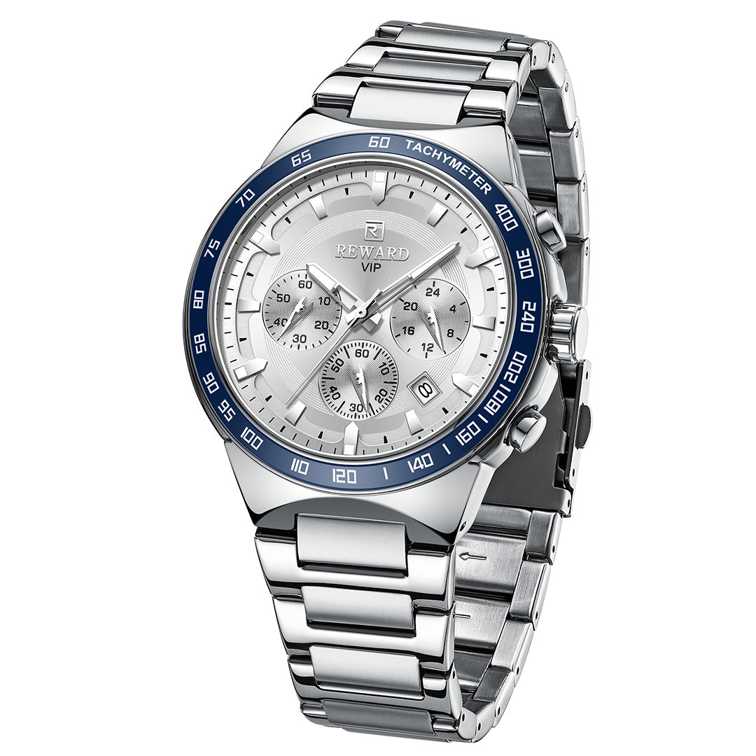 Reward-Montre Homme VIP Quartz Mode en Acier Inoxydable & Affichage Lumineux