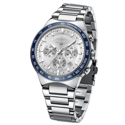 Reward-Montre Homme VIP Quartz Mode en Acier Inoxydable & Affichage Lumineux