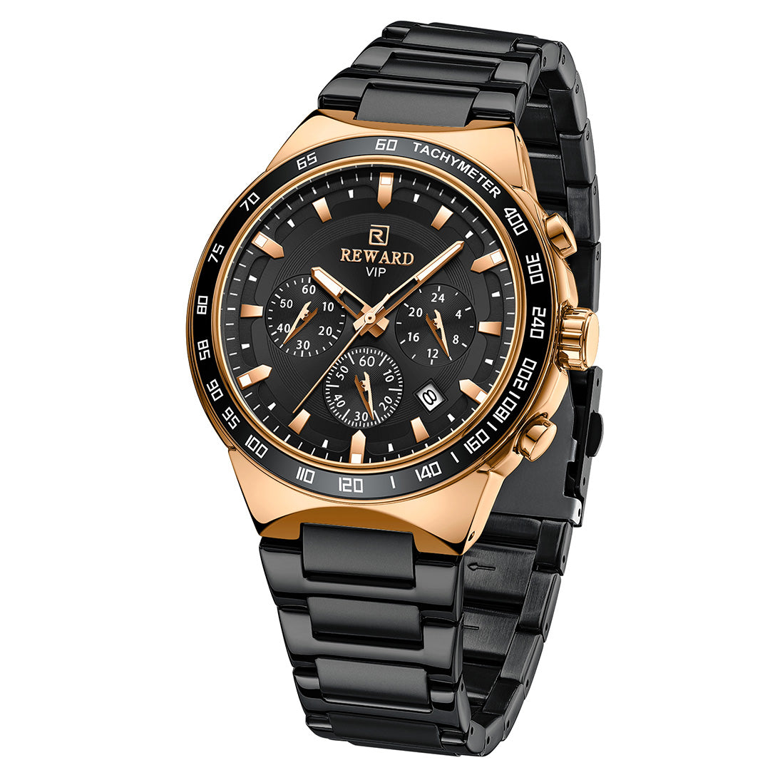 Reward-Montre Homme VIP Quartz Mode en Acier Inoxydable & Affichage Lumineux