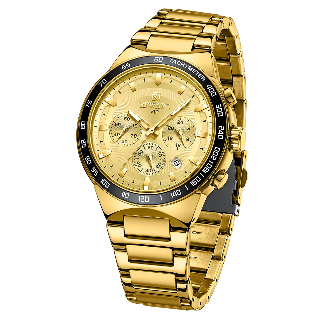 Reward-Montre Homme VIP Quartz Mode en Acier Inoxydable & Affichage Lumineux