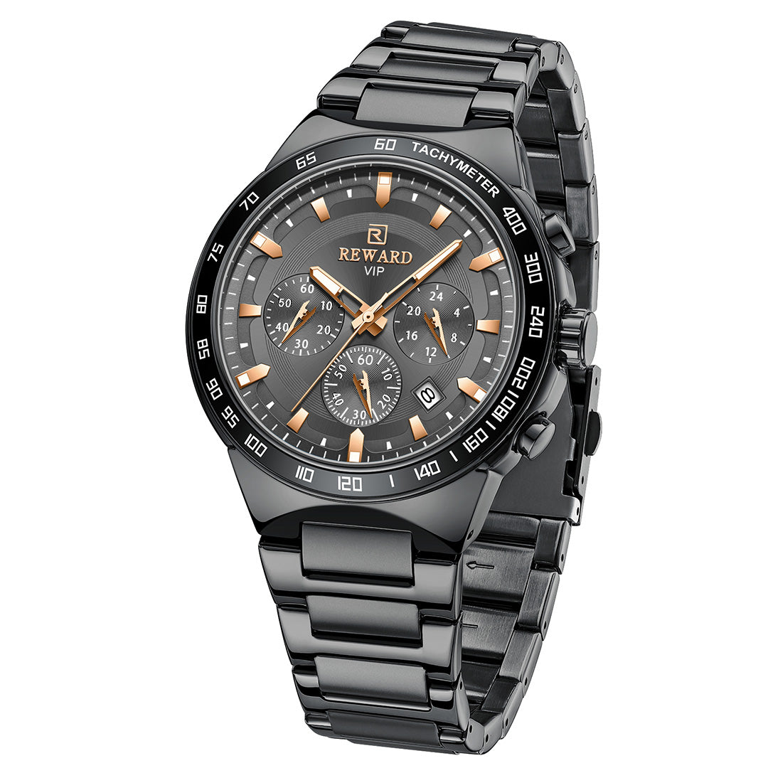 Reward-Montre Homme VIP Quartz Mode en Acier Inoxydable & Affichage Lumineux
