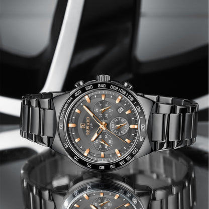 Reward-Montre Homme VIP Quartz Mode en Acier Inoxydable & Affichage Lumineux