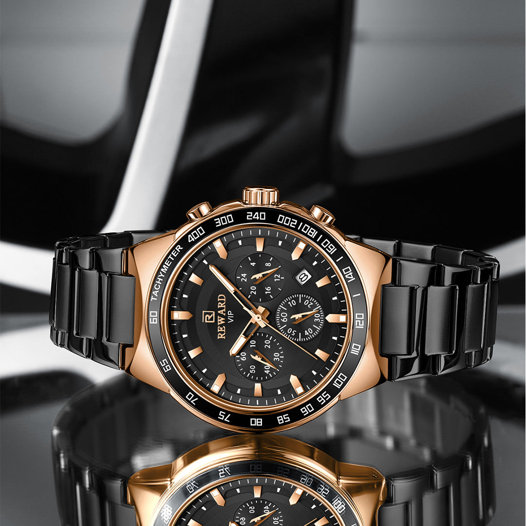 Reward-Montre Homme VIP Quartz Mode en Acier Inoxydable & Affichage Lumineux