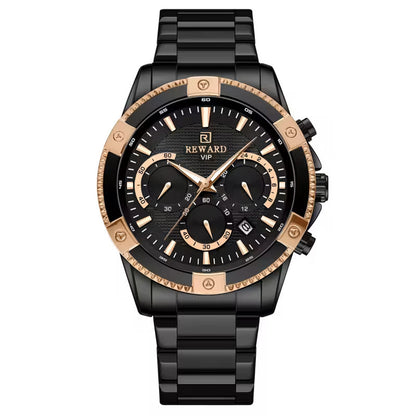 Reward-Montre Homme. Acier Inoxydable avec Chronographe & Affichage Lumineux