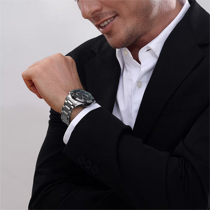 Reward-Montre Homme. Acier Inoxydable avec Chronographe & Affichage Lumineux