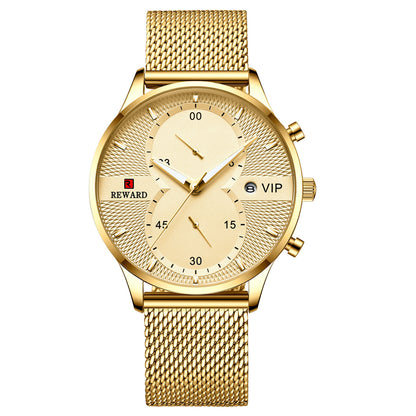 Reward-Montre VIP Chronographe Luxe Acier Inoxydable. Style Raffiné pour Homme