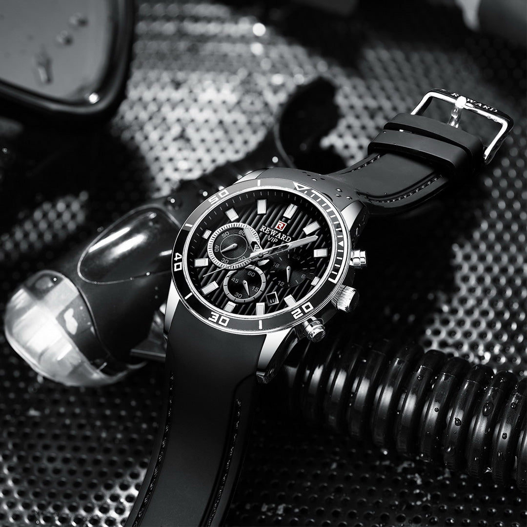 Reward-Montre Homme – Quartz Sport & Mode Bracelet Silicone Confortable