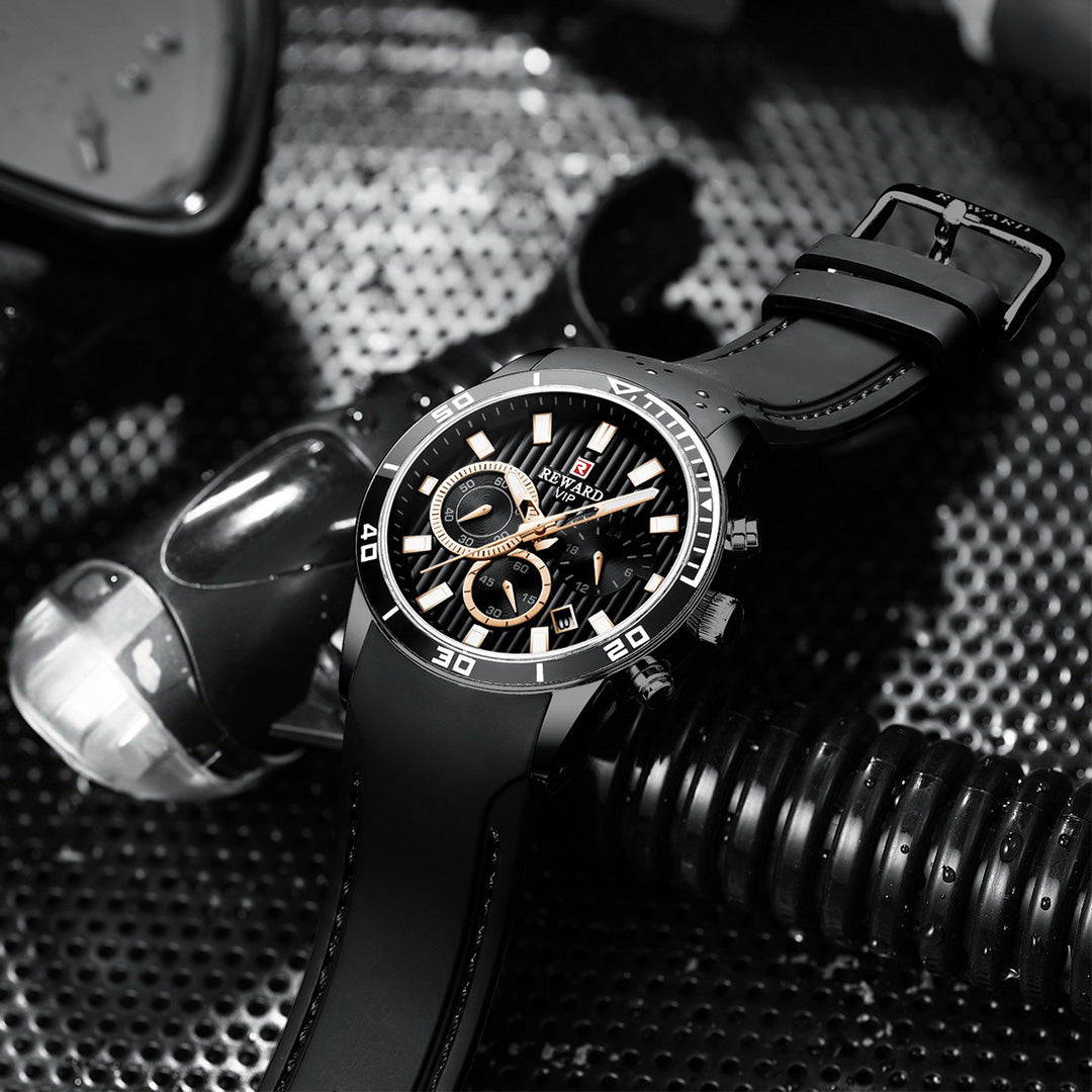 Reward-Montre Homme – Quartz Sport & Mode Bracelet Silicone Confortable