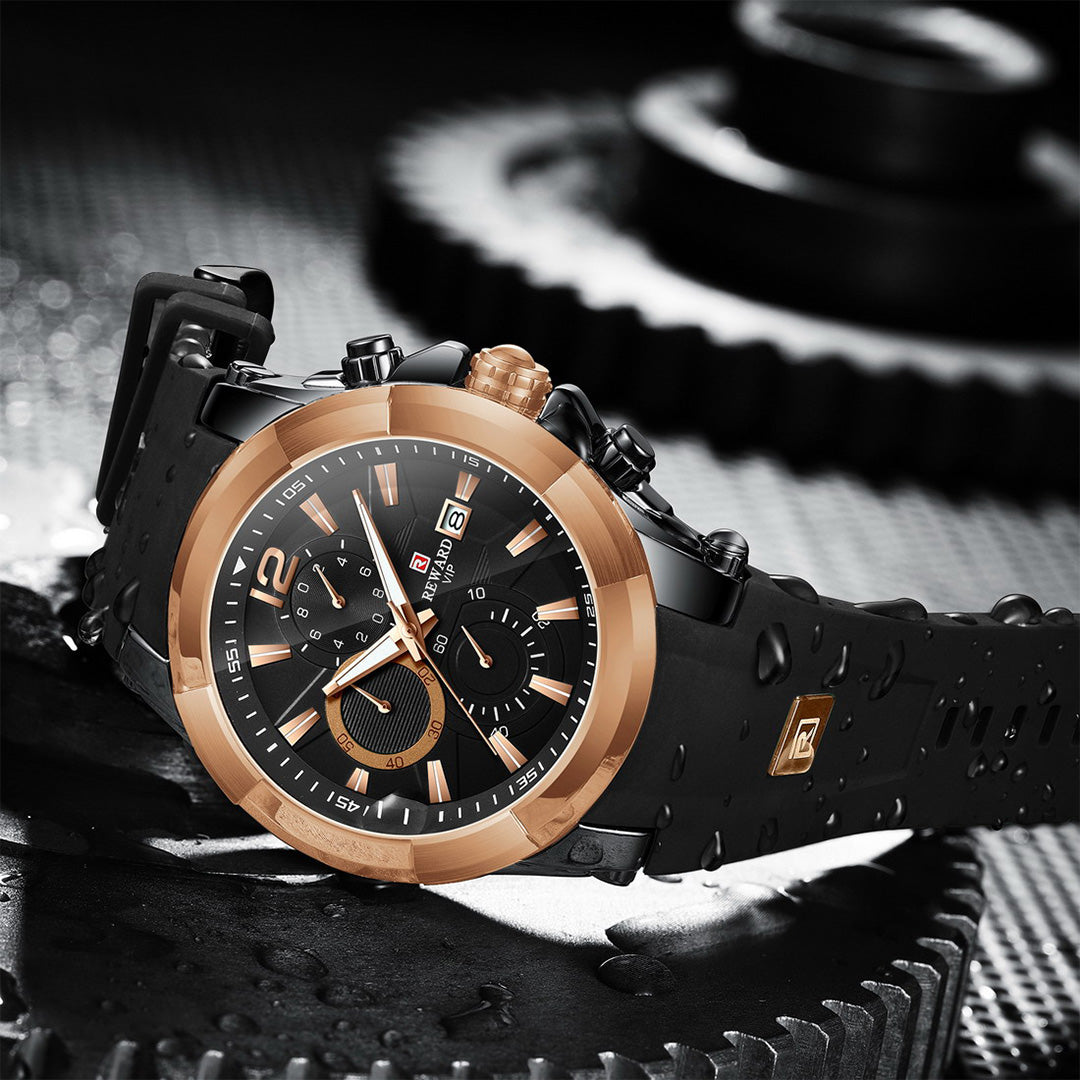 Reward-Montre Homme Design Tendance Style Audacieux. Quartz Précis & Bracelet Silicone Confortable