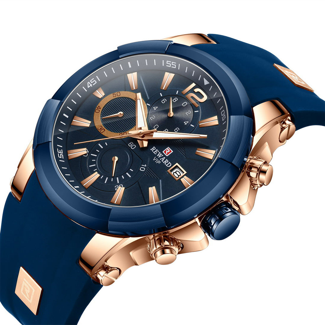 Reward-Montre Homme Design Tendance Style Audacieux. Quartz Précis & Bracelet Silicone Confortable