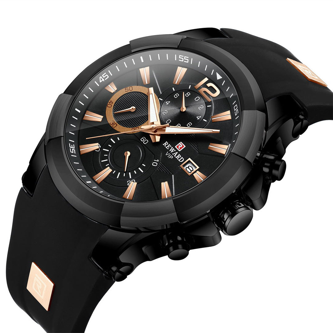 Reward-Montre Homme Design Tendance Style Audacieux. Quartz Précis & Bracelet Silicone Confortable