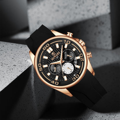 Reward-Montre Sport Homme Quartz Étanche 3ATM avec Bracelet Silicone Confortable