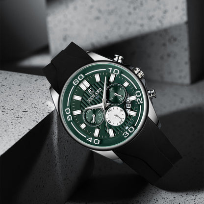 Reward-Montre Sport Homme Quartz Étanche 3ATM avec Bracelet Silicone Confortable