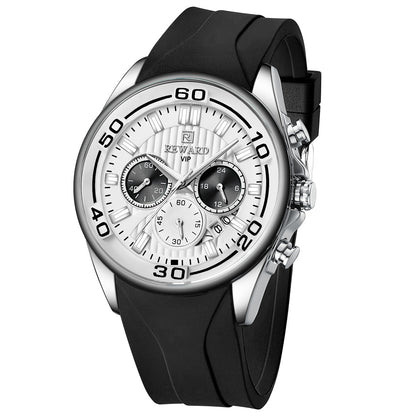 Reward-Montre Sport Homme Quartz Étanche 3ATM avec Bracelet Silicone Confortable