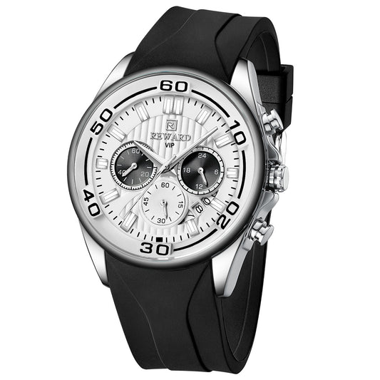 Reward-Montre Sport Homme Quartz Étanche 3ATM avec Bracelet Silicone Confortable