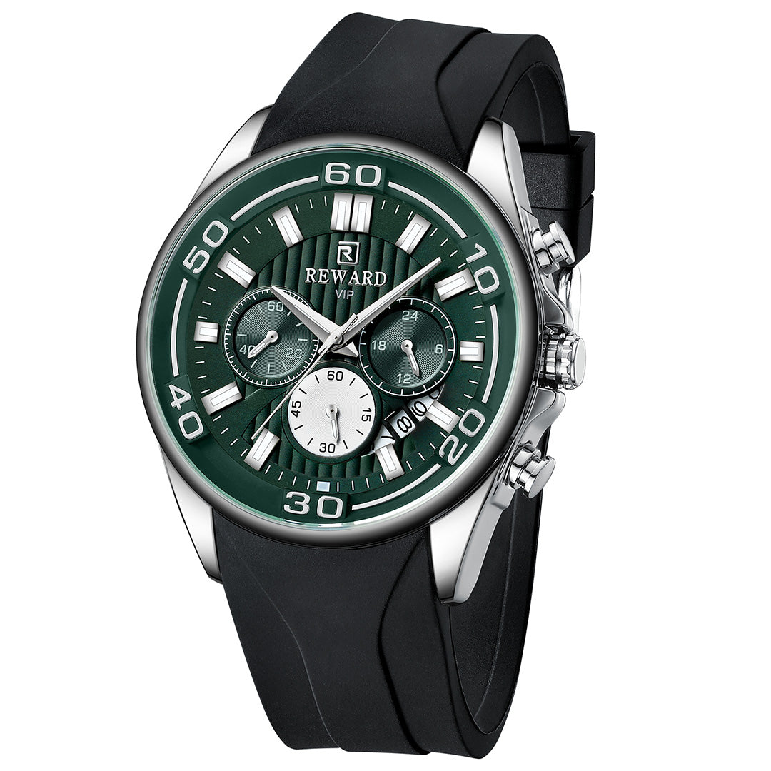 Reward-Montre Sport Homme Quartz Étanche 3ATM avec Bracelet Silicone Confortable