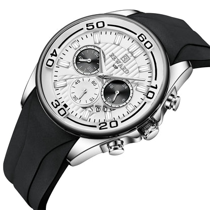 Reward-Montre Sport Homme Quartz Étanche 3ATM avec Bracelet Silicone Confortable